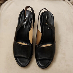 Naturalizer Women's Black Peep Toe Sling Back Sandal